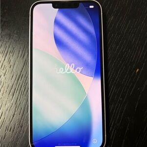 Apple Smartphone with Black Frame and Multicolor Display